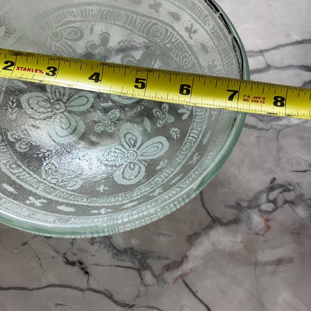 ANDREAS MEYER Hand Made Nahariya Art Glass Fused Glass Trinket Dish Bowl Flowers - Picture 5 of 5